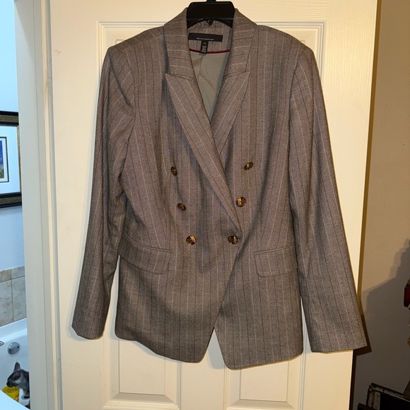 White House Black Market Gray Pinstripe Blazer - Picture 1 of 4